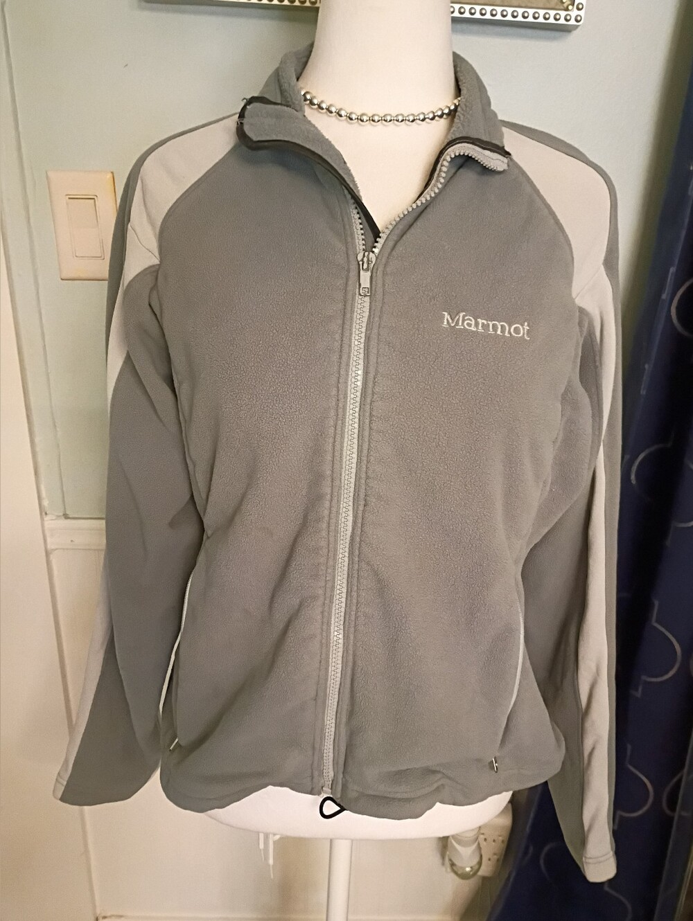 Marmot Light Gray and Gray Full-Zip Performance Jacket